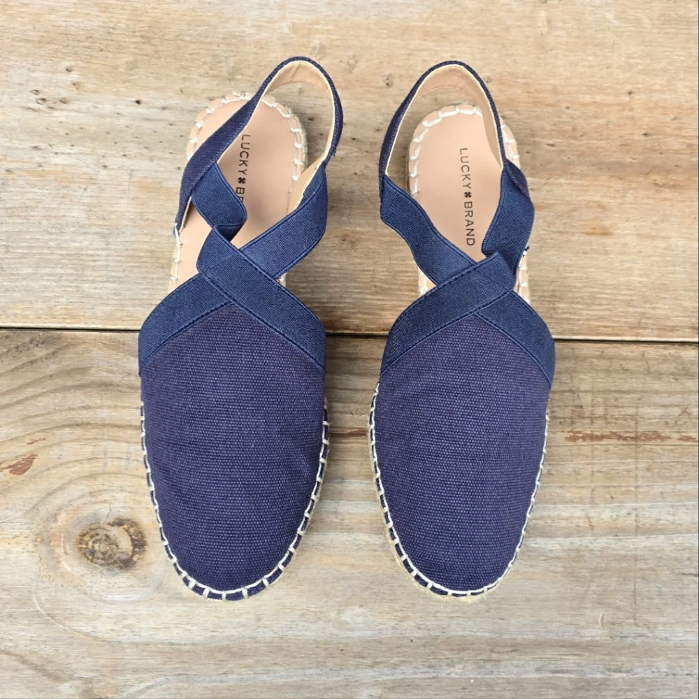 Lucky Brand Rifka Coastal Boho Slingback Espadrille Flats. Women's Size 8M
